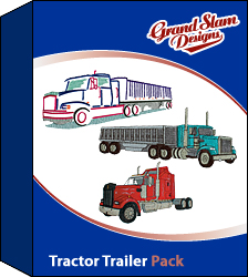 Tractor Trailer Package (R) embroidery design Collection
