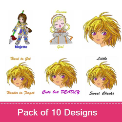 Embroidery Patterns Embroidery Design Pack: Anime