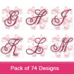 Alpha Swirls Monogram embroidery design pack