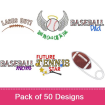 Sports Combo Pack 1 embroidery design pack