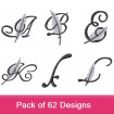 Feather Font embroidery design pack