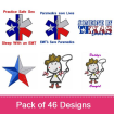 Texas embroidery design pack