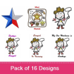 Texas 3 embroidery design pack