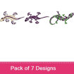 Lizard embroidery design pack