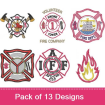 Fire embroidery design pack