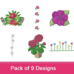 Flowers 1 embroidery design pack