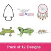 Western embroidery design pack