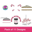 Food embroidery design pack