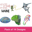 Sea life embroidery design pack