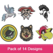 Mascots 2 embroidery design pack