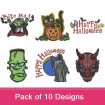 Halloween 1 embroidery design pack