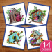 Beautiful Birdhouses embroidery design pack