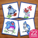 Cute Birds embroidery design pack