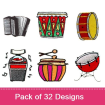 Music Pack 2 embroidery design pack