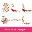 Blossoms embroidery design pack