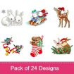 Christmas Creatures embroidery design pack