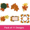 Leaves embroidery design pack