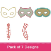 Masquerade Party Masks embroidery design pack