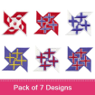 Nordic Pinwheels embroidery design pack