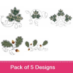 Reverse Applique Leaves embroidery design pack