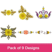 Rosemaling Folk Art #1 embroidery design pack