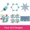 Rosemaling Folk Art #3 embroidery design pack
