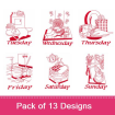 Redwork Home Linens embroidery design pack