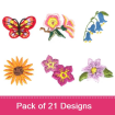 Little Flowers embroidery design pack