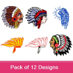 Traditional Native American Headdresses embroidery design pack