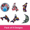 West Coast Native Art embroidery design pack