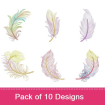 Flying Feathers 6 embroidery design pack