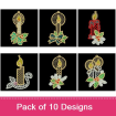FSL Christmas Candles embroidery design pack