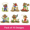 Cowboy embroidery design pack