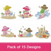 Sunbonnet At The Beach embroidery design pack