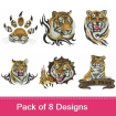 Wild Tigers embroidery design pack