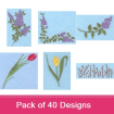 Spring Flowers embroidery design pack