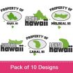 Hawaii 5 (10 Pack) embroidery design pack