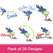 Bluebirds Combo Pack embroidery design pack
