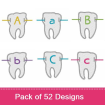 Braces Font embroidery design pack