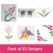 Flowers embroidery design pack