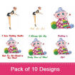 Women At Work 1 embroidery design pack