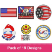 American Designs w/o Text embroidery design pack