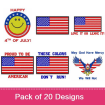 US Flags 1 embroidery design pack