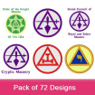 Masonic Symbols embroidery design pack