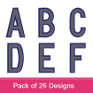 Plain Applique Font embroidery design pack