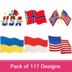 World Flags embroidery design pack