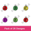 Ornament Alphabet embroidery design pack