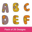 Patches Font embroidery design pack