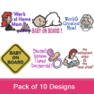 Baby Sayings 1 embroidery design pack