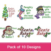 Santa Baby embroidery design pack
